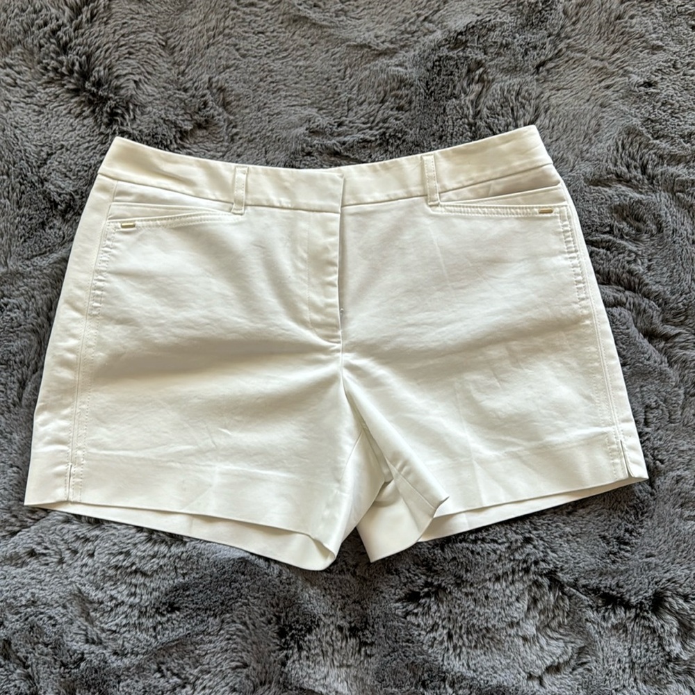 White House Black Market White Tailored Cotton-Blend Shorts